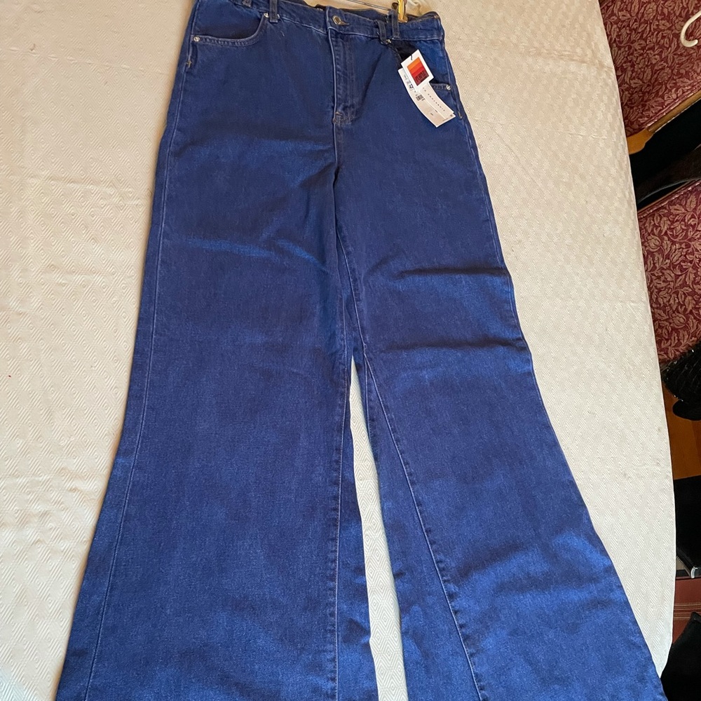 Zara purple bell bottom jeans